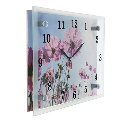 Часы настенные, серия: Цветы, "Сиреневые цветы", 20х25  см, микс