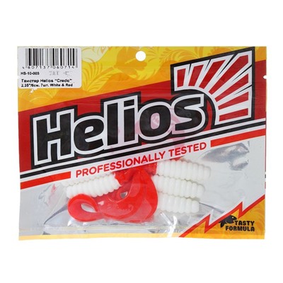 Твистер Helios Credo 6,0 см White & Red HS-10-003 (набор 7 шт)