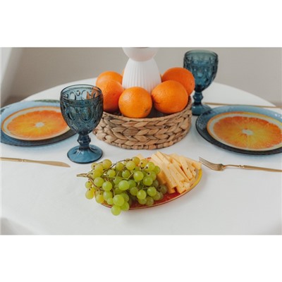Набор тарелок Доляна «Сочный апельсин», 19 предметов: салатник, 6 десертных тарелок, 6 обеденных тарелок, 6 мисок, цвет оранжевый