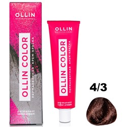Перманентная крем-краска для волос  COLOR 4/3 Ollin 100 мл