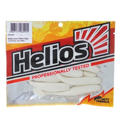 Виброхвост Helios Vigor 9,5 см White HS-6-001 (набор 7 шт)