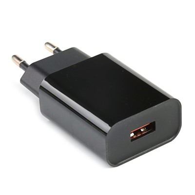 Сетевое зарядное устройство Jet.A, USB, 3 А, Type-C, 1 м, в текстильной оплетке, чёрное