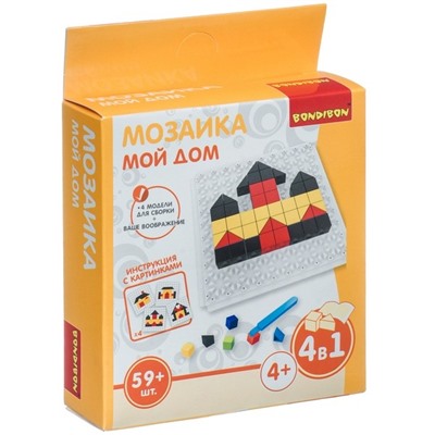 Логические, развивающие игры и игрушки Bondibon Мозаика «МОЙ ДОМ», 59 дет., BOX 13x3,5x14 см