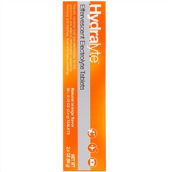 Hydralyte, Шипучий электролит, натуральный апельсиновый вкус, 20 таблеток, 2,4 унции (68 г)