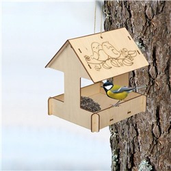 Kopмушка для птиц «Домик с птичкой», 24 × 20 × 17 см, Greengo