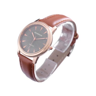Часы наручные Bolingdun 3604, d=4 см, экокожа, коричневые