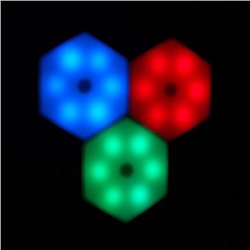Набор светильник сенсорный "соты с пультом" 3 шт, 85х75мм, RGB, 3*ААА (не в компл.)