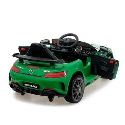 Электромобиль MERCEDES-BENZ GT-R AMG, цвет зеленый, EVA колеса, кожаное сидение