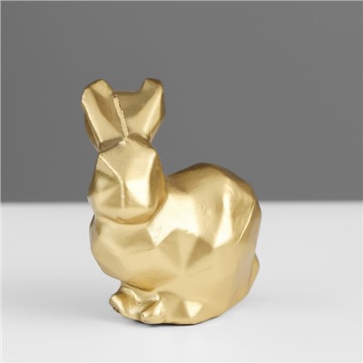 Свеча фигурная новогодняя "Кролик.Геометрия",5,5х5,6 см, золото