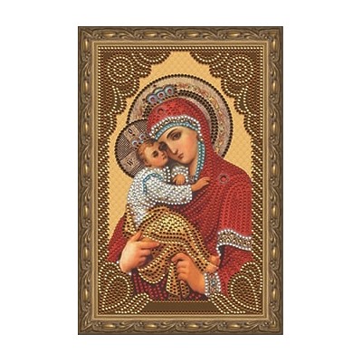 Алмазная мозаика с частичной выкладкой 20х30 - Божья Матерь Почаевская