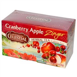 Celestial Seasonings, Травяной чай без кофеина c клюквенно-яблочным вкусом, 20 чайных пакетиков, 1.5 унции (42 г)