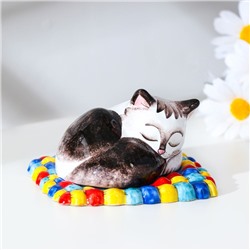 Сувенир "Кошка на ковре", ярославская майолика, h=7 см