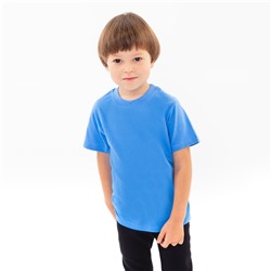 Футболка детская, цвет голубой МИКС, рост 128 см