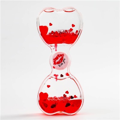 Гелевые часы "Сердце", с мигающим шариком, 14.8 х 6.5 см, красные