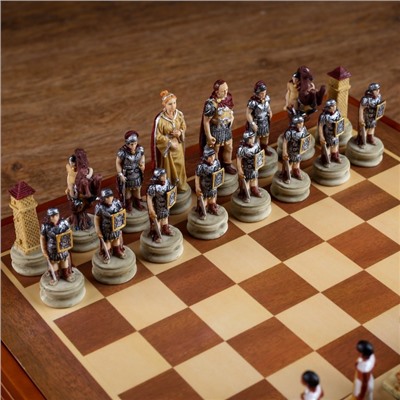 Шахматы сувенирные "Битва за Египет", h короля=8 см, пешки=6 см, 36 х 36 см