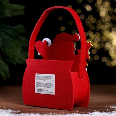 Новогодняя корзинка для декора «Дед Мороз» 14 × 6 × 19 см