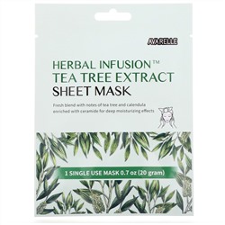 Avarelle, Herbal Infusion, Tea Tree Extract Sheet Mask, 1 Sheet, 0.7 oz (20 g)