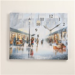 Часы-картина настенные, серия: Город, "Станция", 40 х 50 см
