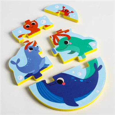 Игрушка - пазл для ванны (головоломка), «Пирамидка: Морские животные» 5 деталей