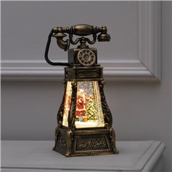 Светодиодная фигура «Телефон с Дедом Морозом» 13 × 26 × 11 см, пластик, батарейки ААх3 (не в комплекте), USB, свечение тёплое белое