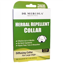 Dr. Mercola, Растительный ошейник-репеллент, Для крупных собак, Один ошейник, 1,5 унции (42,52 г)