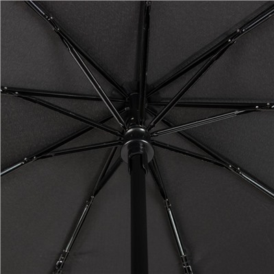 Зонт автоматический «Однотонный», 3 сложения, 9 спиц, R = 61 см, цвет чёрный