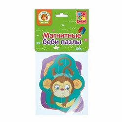 Мягкий магнитный пазл «Львёнок и обезьянка», 2 картинки, 8 элементов