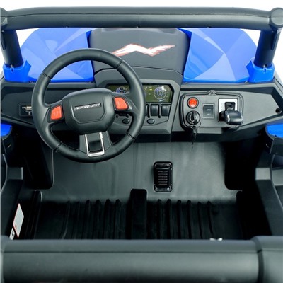 Электромобиль «БАГГИ», полный привод 4WD, кожаное сиденье, цвет синий