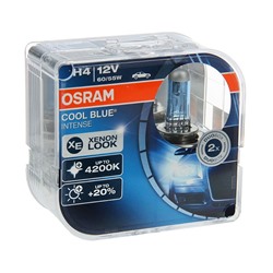 Лампа автомобильная Osram Cool Blue, H4, 12 В, 60/55 Вт, набор 2 шт 64193CBI-HCB
