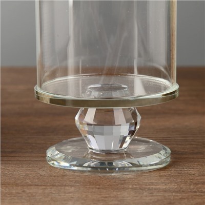 Подсвечник стекло на 1 свечу "Кристалл конус" 10х6,6х6,6 см