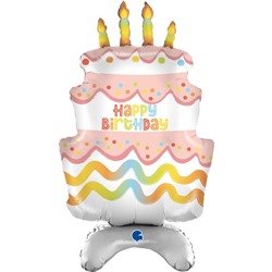 Шар фольгированный 38'' «Торт на день рождения», ходячая фигура, для воздуха