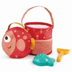 Складное ведерко, сумочка для пляжа «Рыбка», с лопаткой и формочкой
