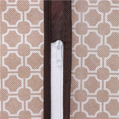 Чехол для одежды с ПВХ окном Доляна «Браун», 90×60 см, цвет коричневый