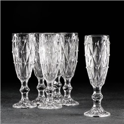 Набор бокалов для шампанского «Афродита», 160 мл, 6×19,5 см, 6 шт