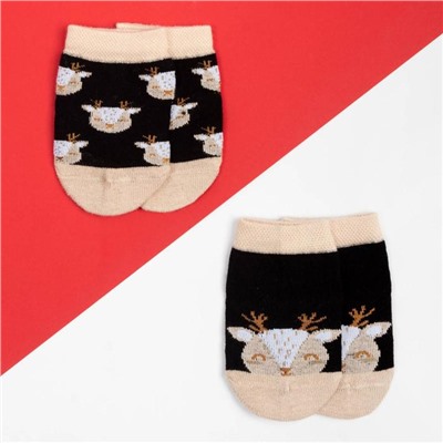 Набор новогодних детских носков Крошка Я «Олень», 2 пары, 8-10 см
