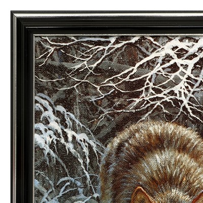 Картина "Волчья стая в снежном лесу" 36х73 см