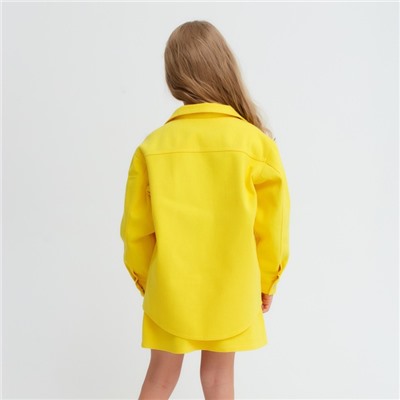 Рубашка для девочки джинсовая KAFTAN, размер 30 (98-104 см), цвет жёлтый