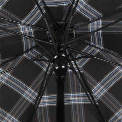 Зонт полуавтоматический «Крупная клетка», 8 спиц, R = 55 см, цвет чёрный