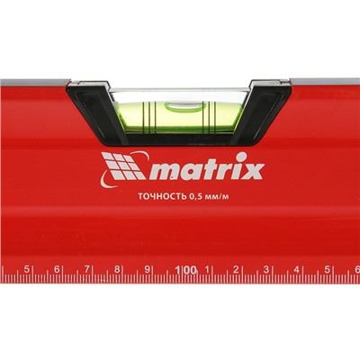 Уровень MATRIX, 200 см, алюм., фрезер., 3 глазка (1 зеркал.), 2-х комп. ручки, магнит