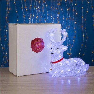 Светодиодная фигура «Оленёнок» 26 × 30 × 13 см, акрил, 30 LED, 220 В, свечение белое