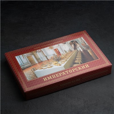 Набор столовых приборов «Императорский», 24 предмета, художественная роспись, декоративная коробка