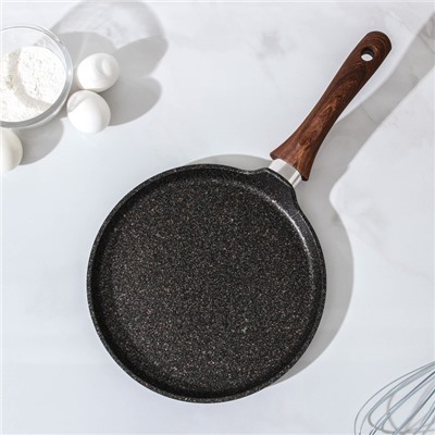 Сковорода блинная Granit Ultra, d=24 см, пластиковая ручка, антипригарное покрытие, цвет чёрный