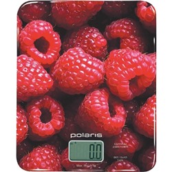 Весы кухонные Polaris PKS 0832DG, электронные, до 8 кг, рисунок "малина"