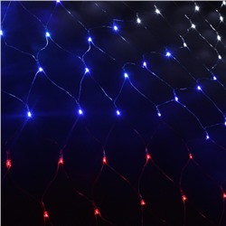 Гирлянда "Сеть" 1.6 х 1.6 м , IP20, прозрачная нить, 144 LED, свечение "Флаг России", фиксинг, 220 В