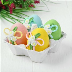Яйца для декорирования «Цветочки с лентами», набор 4 шт, размер 1 шт: 6×4 см