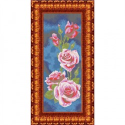 Ткань-схема для вышивания бисером и крестом "Розы" А2 (кбц 2001)