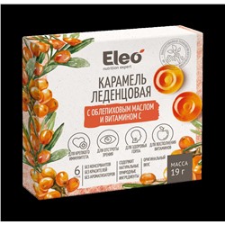 Карамель леденцовая Eleo с облепиховым маслом и витамином С, 19 гр. (6 шт. блистер)