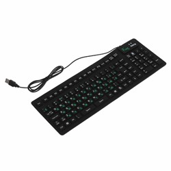 Клавиатура Dialog Flex KFX-03U, проводная, мембранная, силиконовая, 108 клавиш, USB, черная