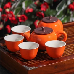 Набор для чайной церемонии «Оранж», 6 предметов: чайник 150 мл, чахай, 4 чашки 30 мл