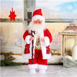 Дед Мороз, в очках, в валенках и красной шубке, без музыки, двигается, с подсветкой